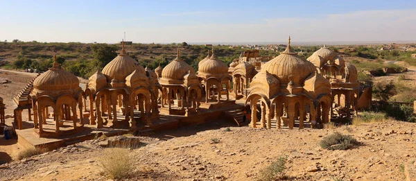 Jaisalmer Rajasthan India 2023 Vyas Chhatri Cenotaphs Aqui São Estruturas — Fotografia de Stock