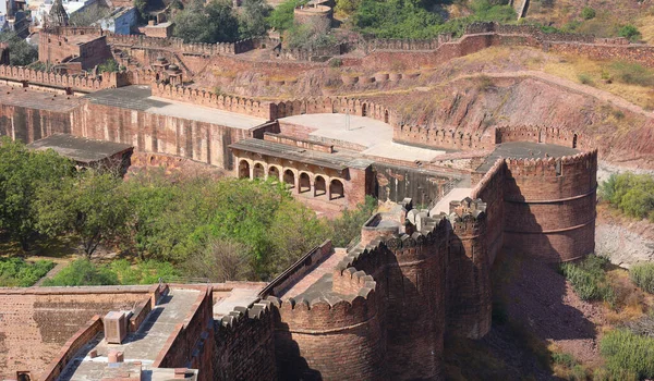 Jodhpur Rajasthan India 2023 Форт Мехрангарх Далеким Видом Синє Місто — стокове фото