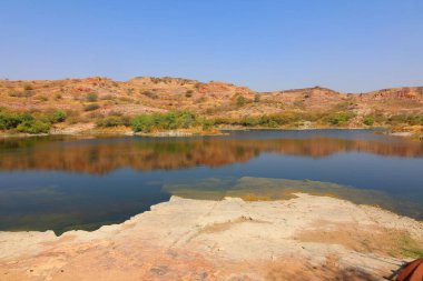 Jodhpur yakınlarında Hindistan 'da Rajasthan manzarası 