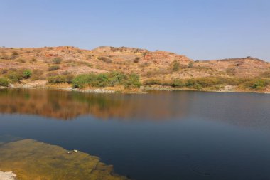 Jodhpur yakınlarında Hindistan 'da Rajasthan manzarası 
