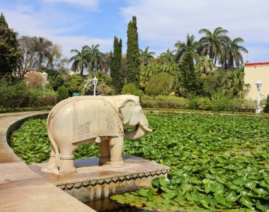 UDAIPUR RAJASTHAN INDIA - 02: 20 2023: Saheliyon-ki-Bari (Bakirelerin Bahçesi) Hindistan 'ın Rajasthan eyaletinde Udaipur' da popüler bir turizm alanıdır..