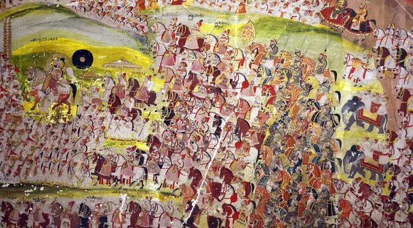 Udaipur Rajasthan India 2023年 ムガール絵画は 本のイラストとして またはアルバムに保存される単一の作品としてミニチュアに限定された紙に絵のスタイルです ムラーッカ — ストック写真