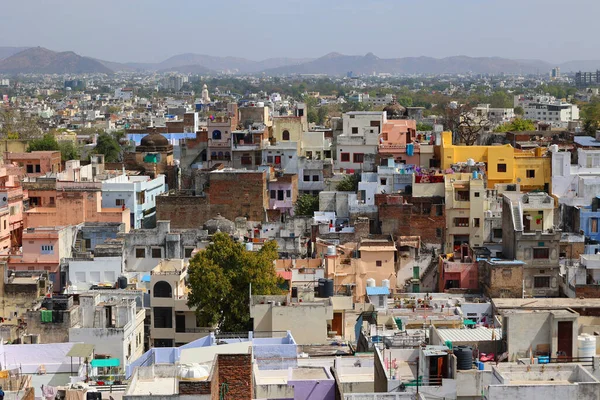 stock image UDAIPUR RAJASTHAN INDIA - 02 20 2023: Udaipur aerial panoramic view from Udaipur City Palace in Rajasthan state of India