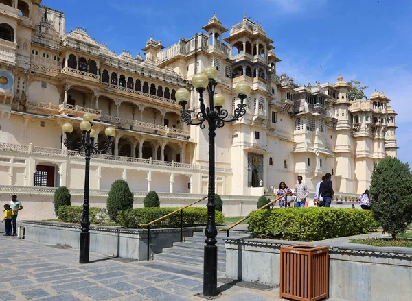Udaipur Rajasthan India 2023 Palácio Cidade Udaipur Complexo Palaciano Situado — Fotografia de Stock