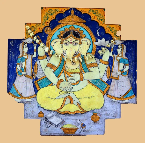 Pintura Del Señor Ganesh Udaipur India —  Fotos de Stock