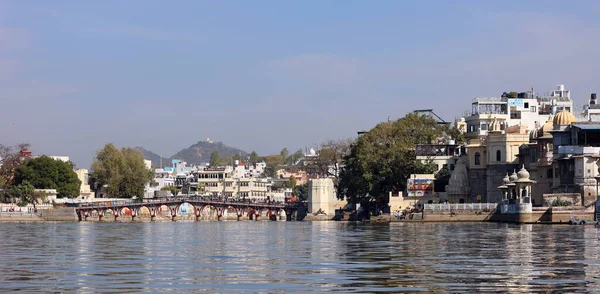 Удайпур Ястхан Индия 2023 Строительство Вдоль Береговой Линии Озера Пичола — стоковое фото