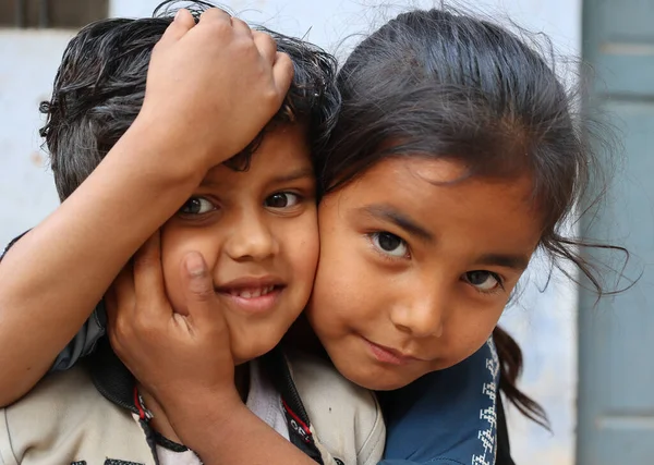 Бунди Раджастан Индия 2023 Маленькие Дети Играют Улице Самым Большим — стоковое фото