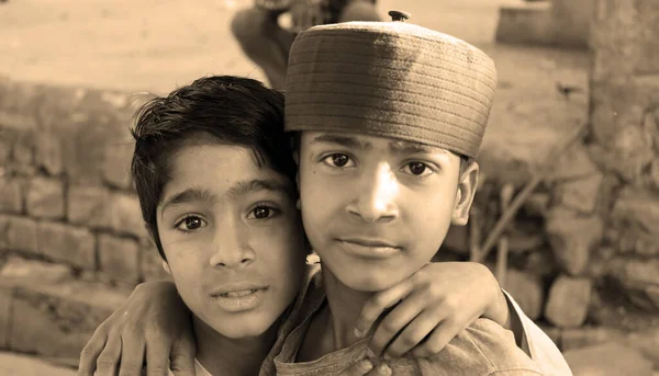 Bundi Rajasthan India 2023 Kisgyermekek Játszanak Utcán India Népességének Legnagyobb — Stock Fotó