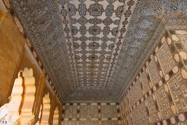Amer Rajasthan India 2023 Sarayın Tavanında Ayna Karoları Amer Kalesi — Stok fotoğraf
