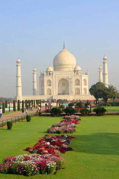 Taj Mahal Uttar Pradesh India 2023 Kilátás Taj Mahal Napkeltekor — Stock Fotó