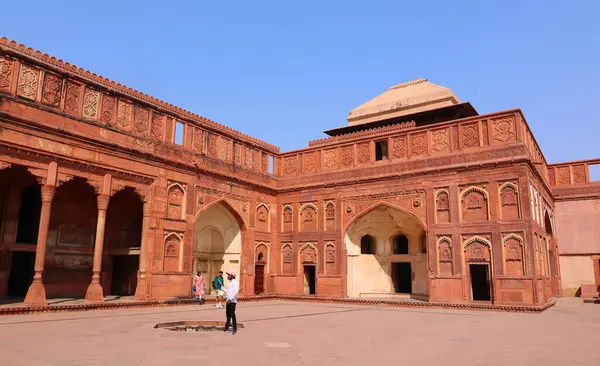 stock image AGRA UTTAR PRADESH INDIA - 03 01 2023: Agra Fort is a historical fort in the city of Agra and also known as Agra's Black Fort. Built by the Mughal emperor Akbar in 1565 and completed in 1573