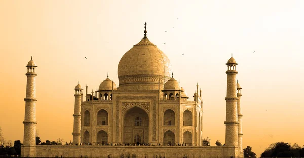 Taj Mahal Uttar Pradesh India 2023 Vue Taj Mahal Coucher — Photo