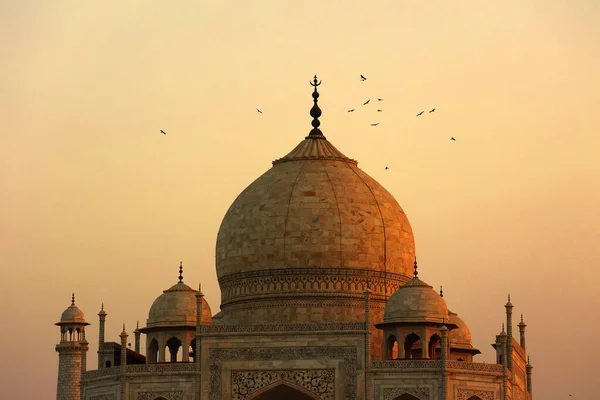 Taj Mahal Uttar Pradesh India 2023 Günbatımında Taj Mahal Manzarası — Stok fotoğraf