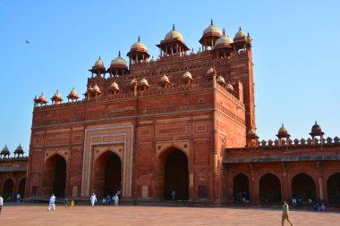 FATEHPUR SIKRI INDIA - 03 01 01 2023: Fatehpur Sikri, Hindistan 'ın Uttar Pradesh ilçesine bağlı bir kasabadır. Fatehpur Sikri 1571 yılında İmparator Akbar tarafından Babür İmparatorluğu 'nun başkenti olarak kuruldu.