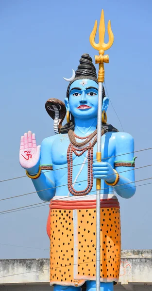 Rajasthan India Widok Przodu Olbrzymiego Posągu Pana Shivy Shiva Znany — Zdjęcie stockowe