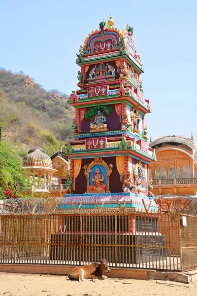 stock image AMBER RAJASTHAN INDIA - 02 27 2023: Hanuman Ji Temple Hindu pilgrimage site dating back to the ancient times, Galta Ji is not one, but a series of temples that embody devotion and architectural splendor