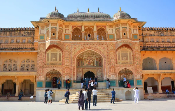 stock image AMBER RAJASTHAN INDIA - 02 27 2023: Amber fort were founded by ruler Alan Singh Chanda of Chanda dynasty of Meenas