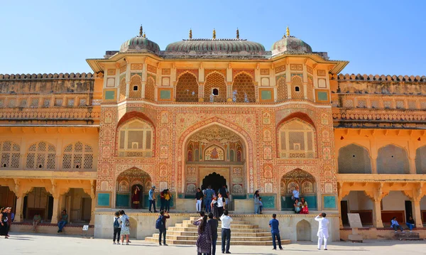 stock image AMBER RAJASTHAN INDIA - 02 27 2023: Amber fort were founded by ruler Alan Singh Chanda of Chanda dynasty of Meenas