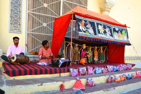 Jaipur Rajasthan India 2023 Tradicional Espectáculo Títeres Palacio Jaipur Jaipur — Foto de Stock