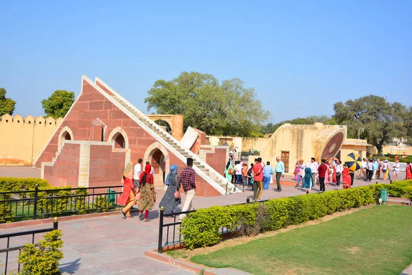 stock image JAIPUR RAJASTHAN INDIA - 02 28 2023: Jantar Mantar, Jaipur is a collection of 19 astronomical instruments built by the Rajput king Sawai Jai Singh II, the founder of Jaipur, Rajasthan.