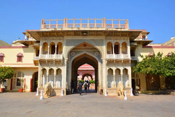 Jipur Rajasthan India 2023 平克市的市政厅入口叫做Tripolia门 建于1734年 — 图库照片