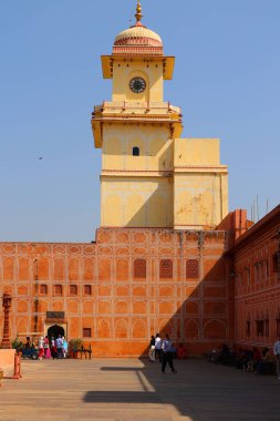 JAIPUR INDIA - 02 28 2023: Jaipur, Jaipur şehri ile aynı zamanda Jaipur Sarayı 'nın detayları, Maharaja Sawai Jai Singh II tarafından kurulmuştur.