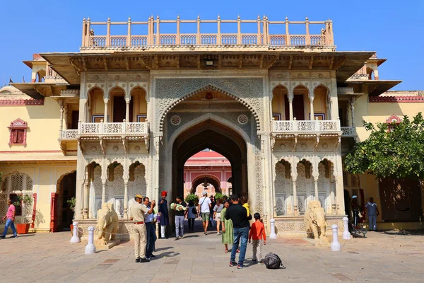 Jaipur Rajasthan India 2023 Wejście Pałacu Miejskiego Różowym Mieście Nazywane — Zdjęcie stockowe