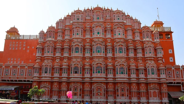 Jaipur India 2023 Hawa Mahal Palácio Jaipur Índia Construído Partir — Fotografia de Stock