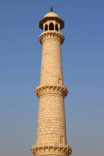 Taj Mahal Uttar Pradesh India 2023 Minarete Taj Mahal Nascer — Fotografia de Stock