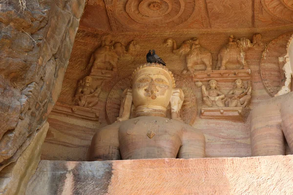 Gwalior India 2023 Gopachal Kaya Kesimli Jain Anıtları Veya Gopachal — Stok fotoğraf