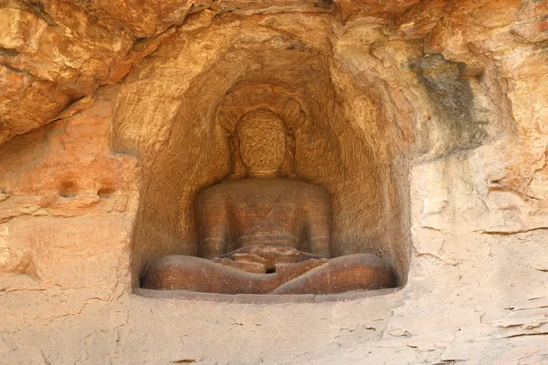 Gwalior India 2023 Los Monumentos Jainas Cortados Roca Gopachal Monumentos —  Fotos de Stock