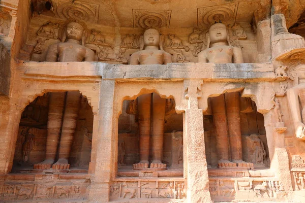 Gwalior India 2023 Gopachal Kaya Kesimli Jain Anıtları Veya Gopachal — Stok fotoğraf