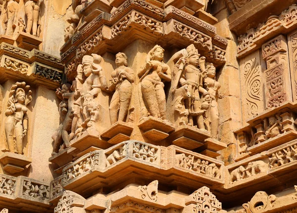 Khajuraho India Madyha Pradesh 2023 Khajuraho Monumentgruppen Grupp Hinduiska Och — Stockfoto