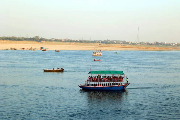 Varanasi Bhojpur Purvanchal India 2023 Bateaux Tourisme Rivière Ganges Varanasi — Photo