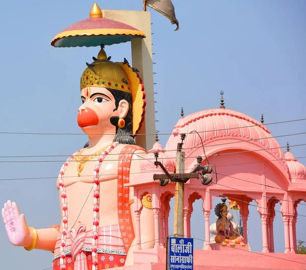 Rajasthan India Näkymä Hanumanin Jättiläispatsaaseen Hanuman Hindujumala Jumalainen Vanarajumala Rama — kuvapankkivalokuva