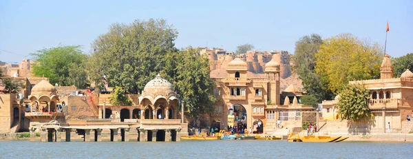 Jaisalmer Rajasthan India 2023 Jezero Gadisar Ráno Umělá Vodní Nádrž — Stock fotografie