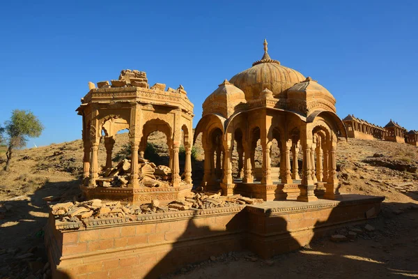 Jaisalmer Rajasthan India 2023 Чхатрі Сенотафи Тут Найбільш Казкові Структури — стокове фото