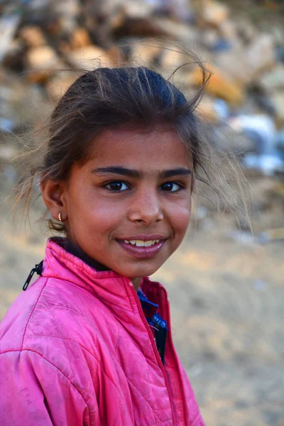 Thar Desert Jaisalmer Rajasthan Indien 2023 Portrait Eines Mädchens Der — Stockfoto