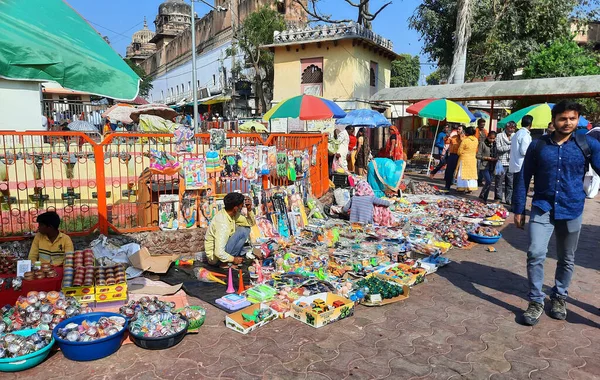 stock image ORCCHA MADHYA PRADESH INDIA - 03 03 2023: Street market people sells plastic toys