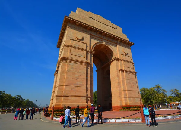 stock image DELHI INDIA - 11 02 2023: India Gate or All India War Memorial) is a war memorial located near the Kartavya path on the eastern edge of the 