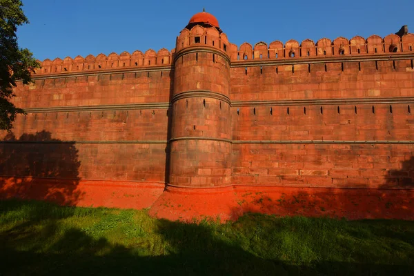 stock image DELHI INDIA - 02 12 2023: Red fort is a historic fort in the Old Delhi neighbourhood of Delhi, India, that historically served as the main residence of the Mughal emperors. Emperor Shah Jahan