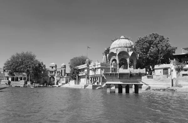 Jaisalmer Rajasthan India 2023 Lago Gadisar Por Mañana Depósito Agua — Foto de Stock