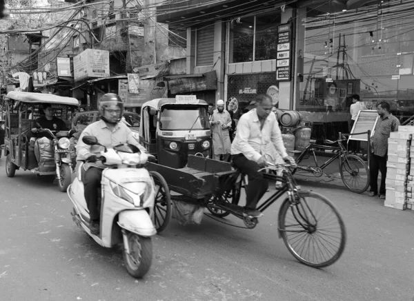 Delhi India 2023 Een Drukke Straat Chandni Chowk Markt Bestaat — Stockfoto