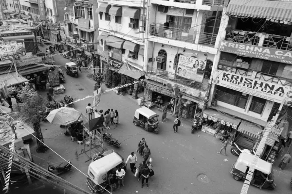 Delhi India 2023 Una Strada Trafficata Mercato Chandni Chowk Esiste — Foto Stock