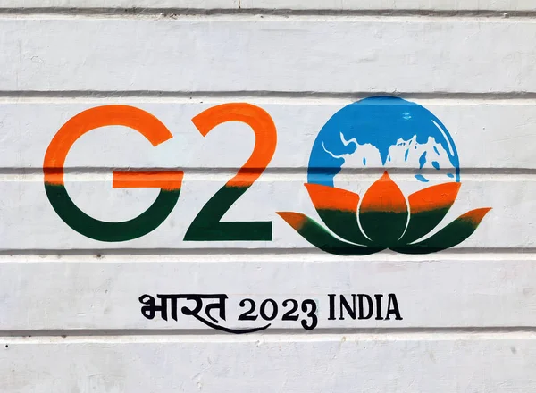 Bild G20 Indien Vägg — Stockfoto