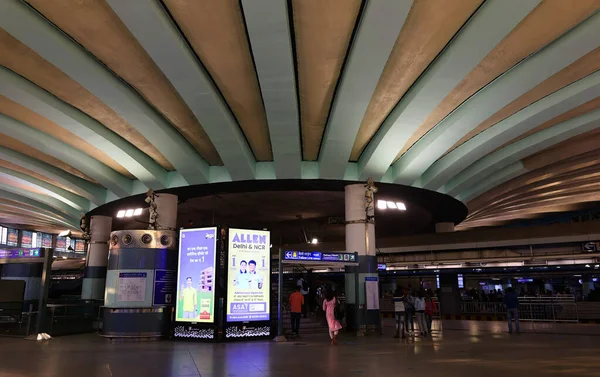 New Delhi India 2023 Delhi Metro Sistema Trasporto Rapido Massa — Foto Stock