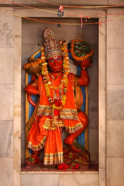 Varanasi Bhojpur Purvanchal India 2023 Hanuman Statue Kashi Vishwanath Templet - Stock-foto