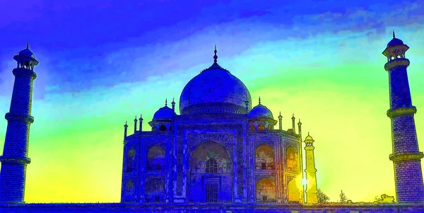Taj Mahal Agra Uttar Pradesh Indien 2023 Illustration Des Taj — Stockfoto