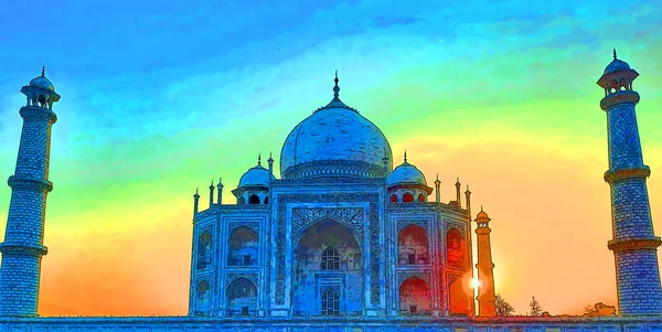 Taj Mahal Agra Uttar Pradesh India 2023 Ilustrace Taj Mahal — Stock fotografie