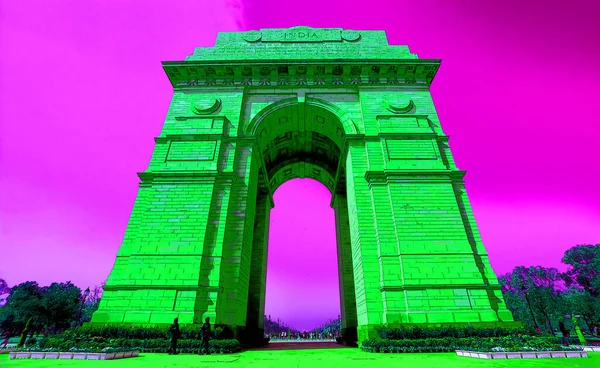 Delhi India 2023 Ilustração Portão Índia Memorial Guerra Localizado Perto — Fotografia de Stock